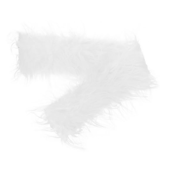 CIMAXIC Craft Fluffy Fabric 1 Roll Faux Fur Ribbon White Polyester 15In X 4In X 0.4In For Christmas Decorations