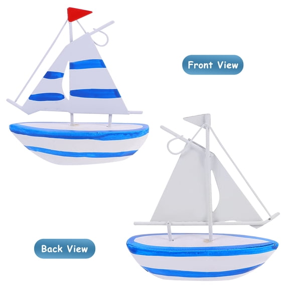 CIMAXIC Sailing Boat Model Assorted Color Resin and Iron Home Decoration 3Pcs