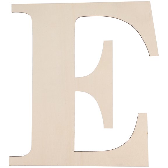 CIMAXIC DIY Wooden Letter E 12 Inch Unfinished Wood Craft Sign for Home and Party Decor