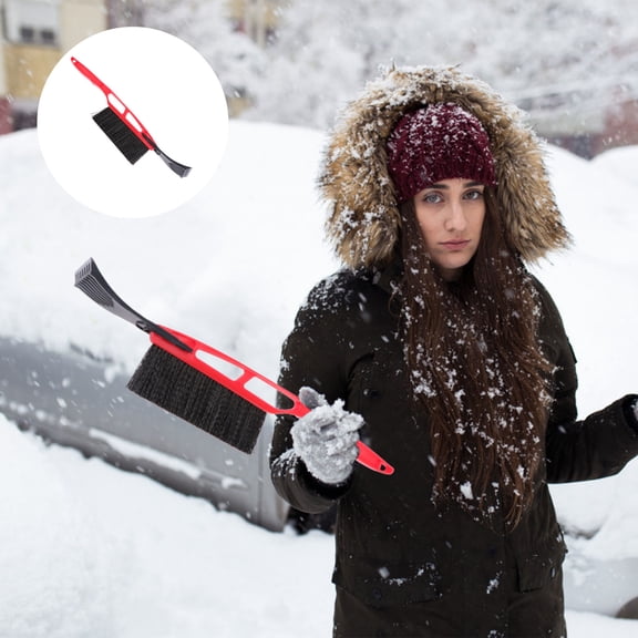 CIMAXIC Car Snow Shovel and Brush, Defrosting Tool for Snow Removal, Random Color Included