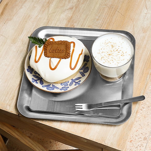 CIMAXIC Cake Platter Stainless Steel Silver 1Pack 9.1In