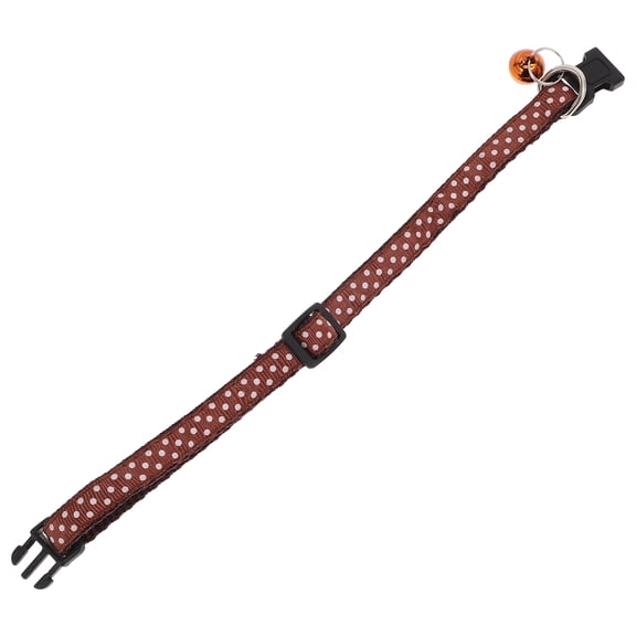 CIMAXIC Dog Bell Collar Coffee Color Polka Dot Pattern Comfortable for Small Pets