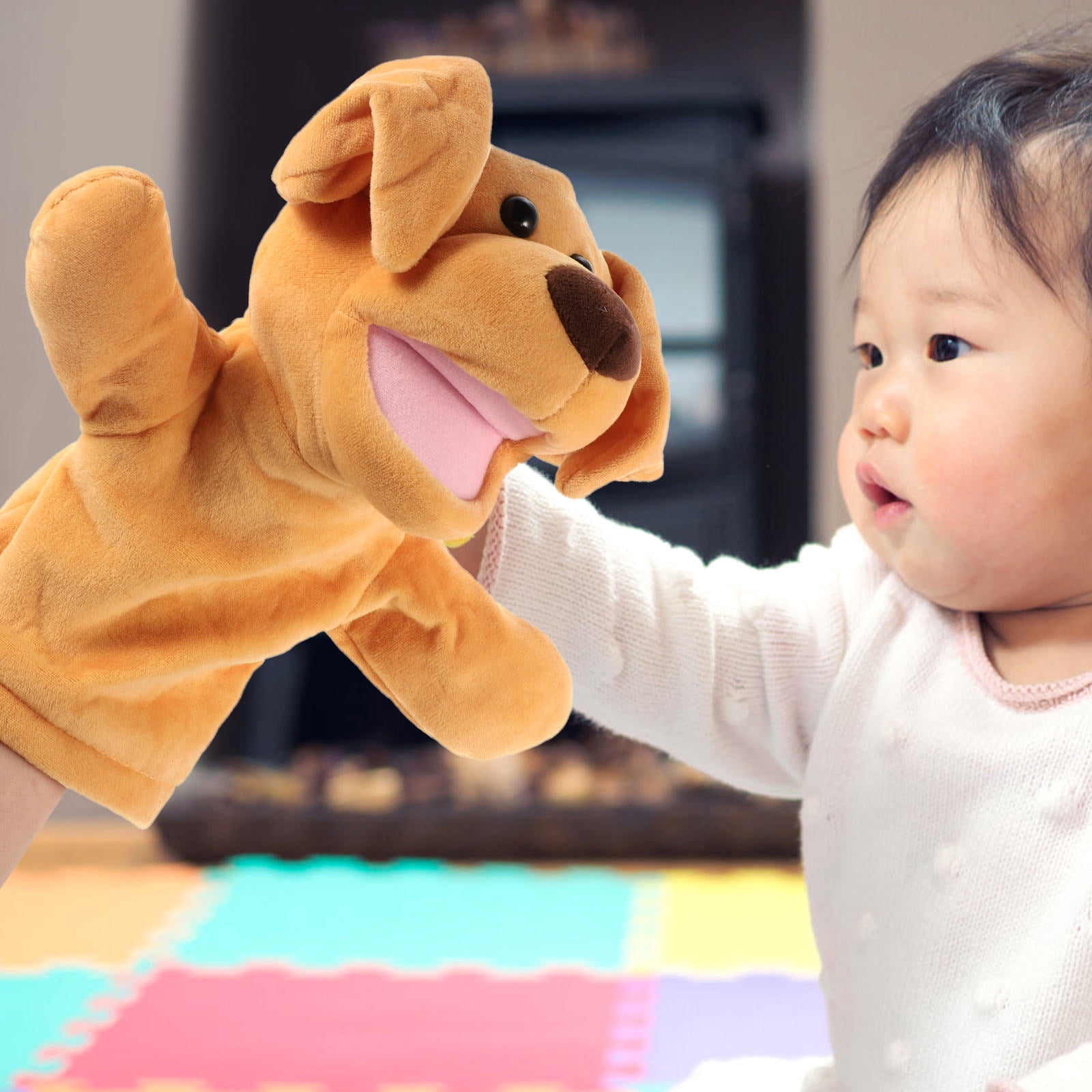CIMAXIC Dog Hand Puppet Interactive Hand Puppet Dog Toy 1Pcs Plush PP ...