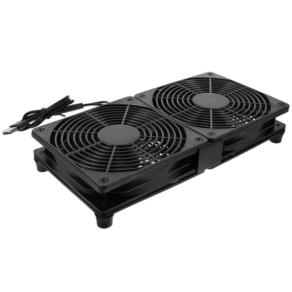 CIMAXIC Computer Fans Dual USB Fans Black ABS 1Pcs Cooling