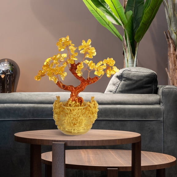 CIMAXIC Golden Citrine Tree Decorative Ornament for Home and Office Decoration