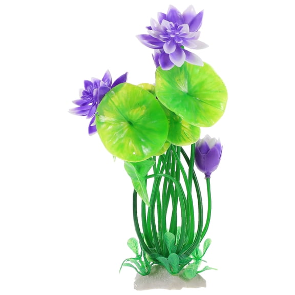 CIMAXIC Fish Tank Decorations Flowers Plastic Aquarium Lotus Realistic Appearance 1Set