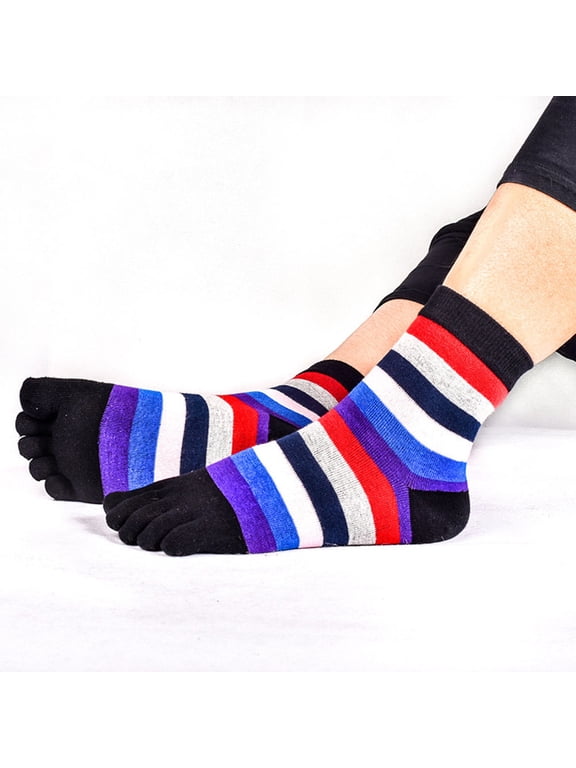 Five Toe Socks Multi Color ped Patterns Soft Touch Breathable