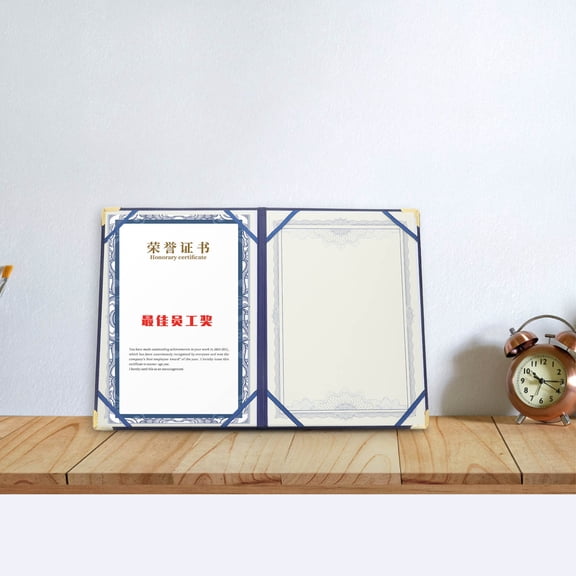 CIMAXIC Blue PU Material Certificate Holder for Graduation Diplomas Award Document Protection Folder