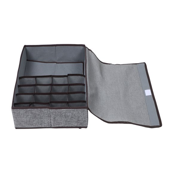 CIMAXIC Grey Lamp Bulb Organizer Box with Lid, Space Saving Design, Reinforced Cotton Linen for Closet Storage