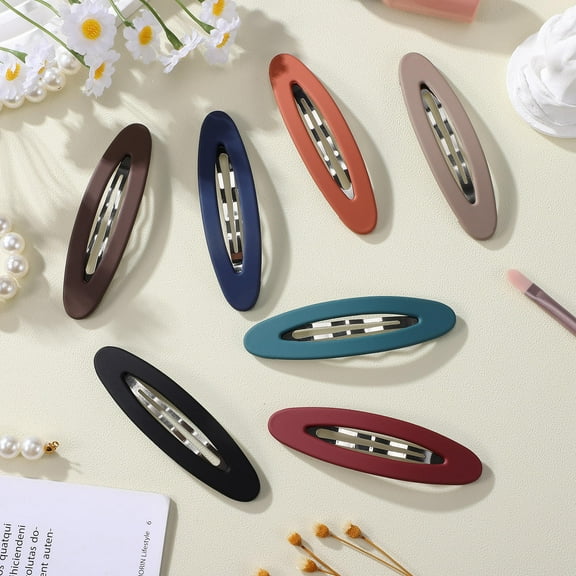CIMAXIC Hair Barrettes For Women Thick Hair 7pcs Oval Hair Clips Matte Finish Hair Accessories