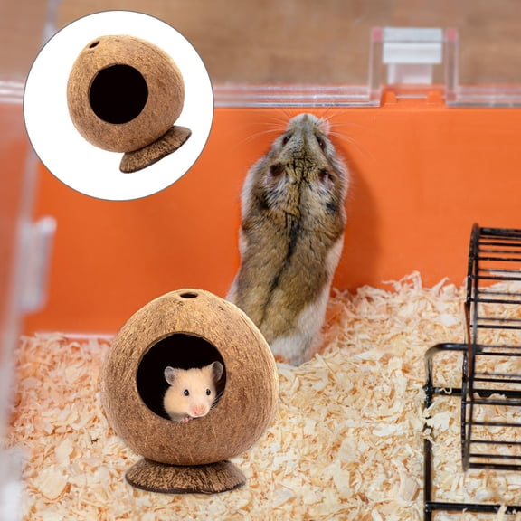 CIMAXIC Brown Hamster Hideout Indoor Pet Nest Small Animals Warm Sleeping House