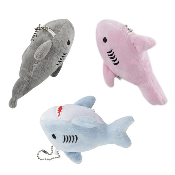 CIMAXIC Assorted Color Cute Shark Plush Key Chain Pendant for Bag and Backpack Decor