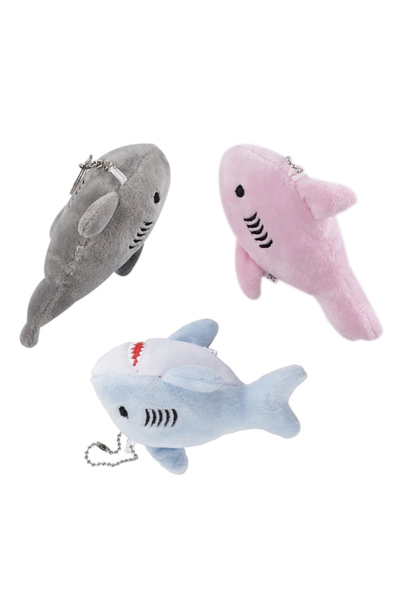 Assorted Color Cute Shark Plush Key Chain Pendant for Bag and Backpack Decor