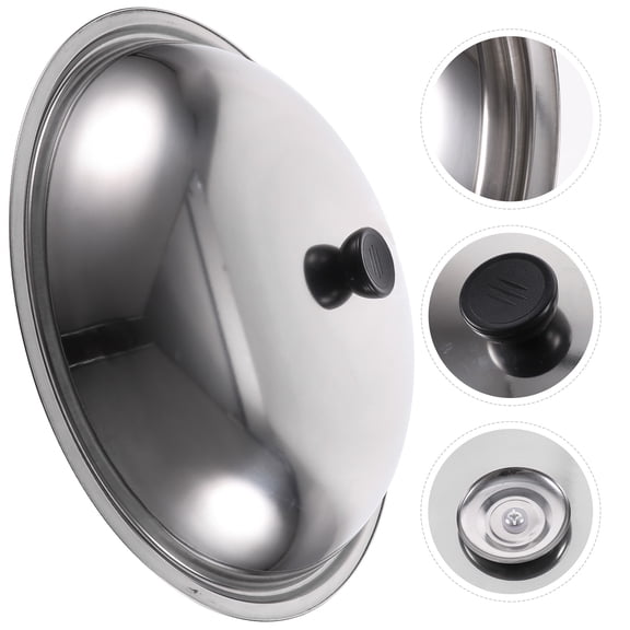 CIMAXIC Heat-Resistant 1Set Stainless Steel Lid for Cooking Pots Silver Kitchen Supplies