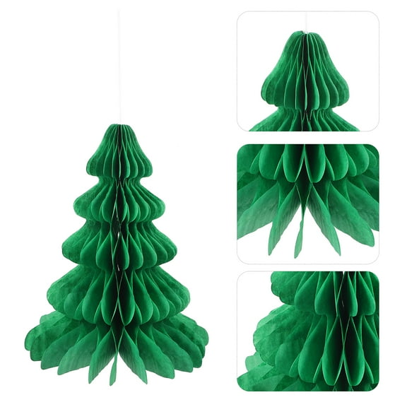 CIMAXIC Folding Christmas Tree Honeycomb Paper Christmas Tree Green Decorative Home Decoration 1 Set