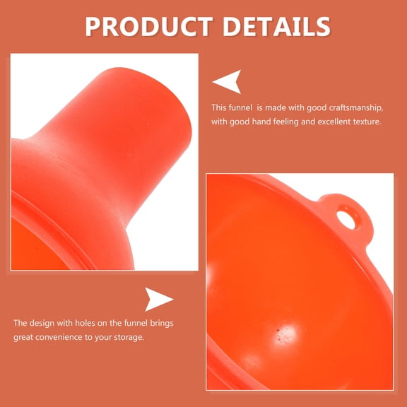 CIMAXIC Household Silicone Funnel Red with Convenient Holes for Easy Storage and Use