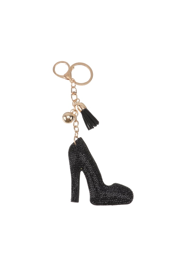 Fancy Keychains for Women High Heels Key Chain Black 1Set Fashion Crystal Women