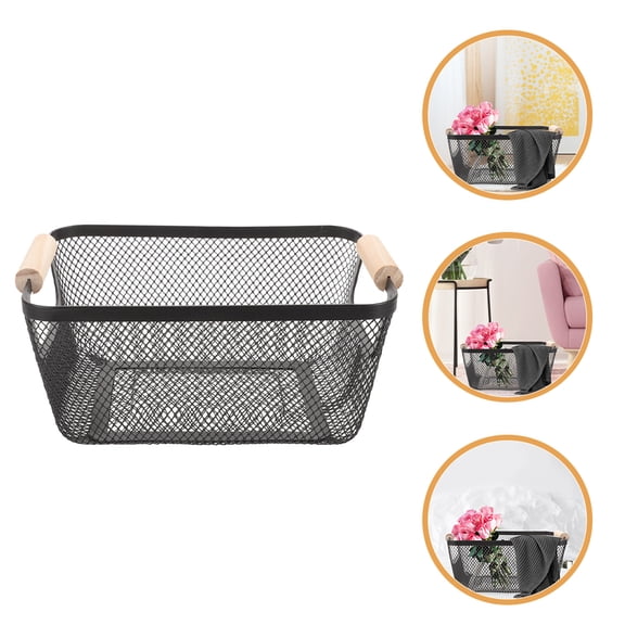 CIMAXIC Metal Basket With Handles Wire For Organizing Household Users 1Pcs