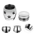 thumbnail image 1 of CIMAXIC Pet Urn Stainless Steel Ashes Storage Box Plated Silver Durable Memorial, 1 of 7
