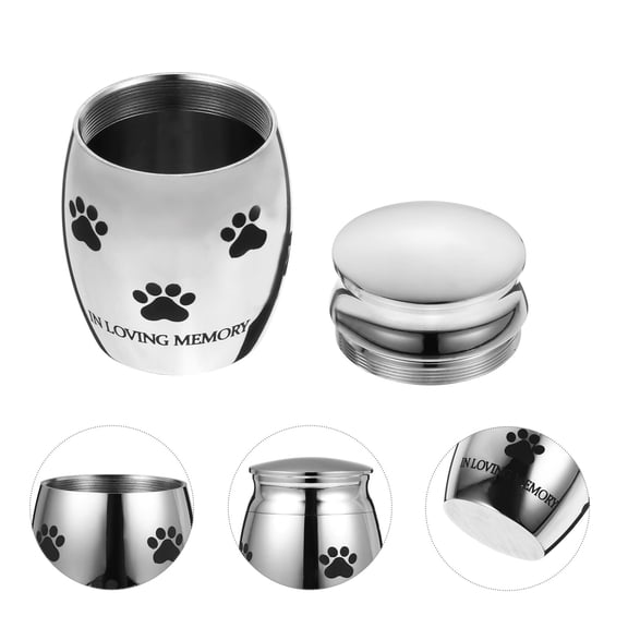 CIMAXIC Metal Pet Ash Urn Stainless Steel Storage Box with Shiny Smooth Finish