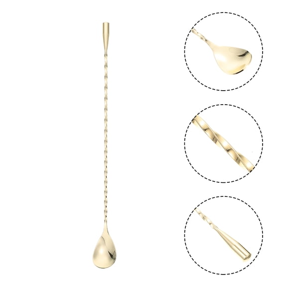 CIMAXIC Premium Stainless Steel Cocktail Mixing Spoon Golden Color for Home and Hotel Use