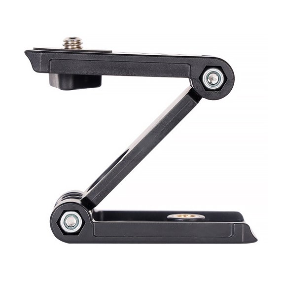 CIMAXIC Black Z-Type Plastic Camera Pan Bracket Compatible with GoPro and Mobile Phone Holder for Tripod Mount
