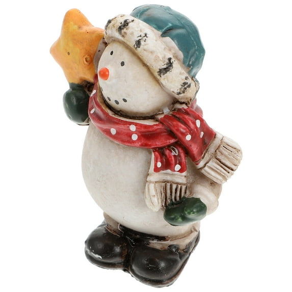 CIMAXIC 1 Pc Resin Ornament Snowman Decorations Christmas Miniature Figurines For Christmas Parties