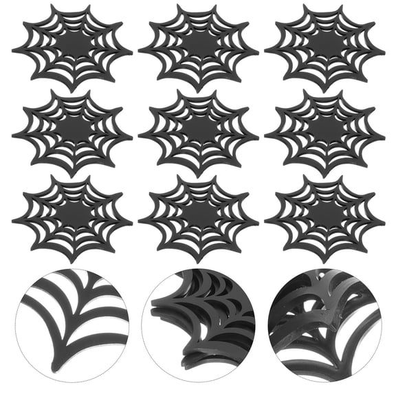 CIMAXIC Party Coasters 10Pcs Shaped Silicone Black For Cafe Ambience
