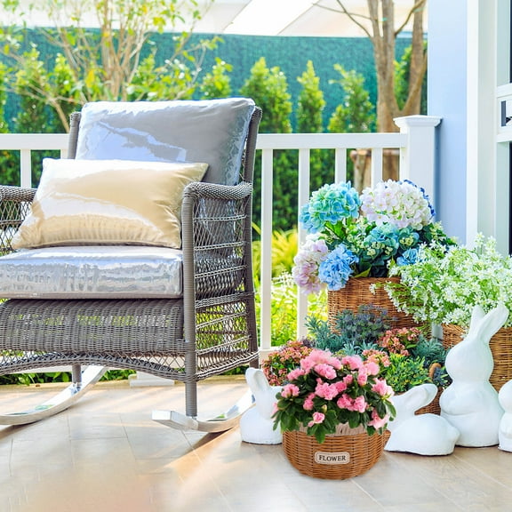 CIMAXIC Planters For Indoor Plants Woven Basket Iron Wire Storage 1Set