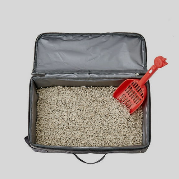 CIMAXIC Portable Foldable Cat Litter Box Lightweight Oxford Cloth Travel Toilet for Road Trips