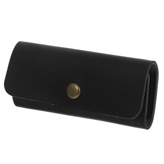 CIMAXIC Portable Pick Holder Black PU 1Pack For Sleek And Compact Storage Solution