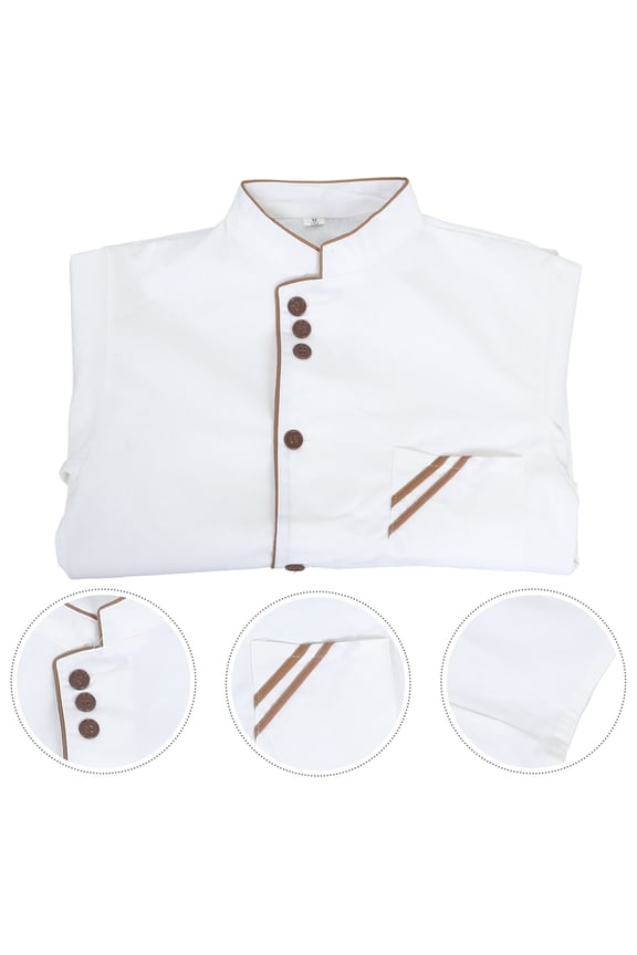 Professional Chef Clothing Long Sleeve Cotton 1Pack Wearproof for Cooking Process