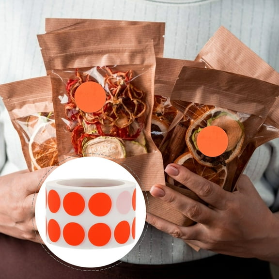 CIMAXIC Red Colored Fluorescent Dot Stickers Paste Labels for Scrapbook Decoration