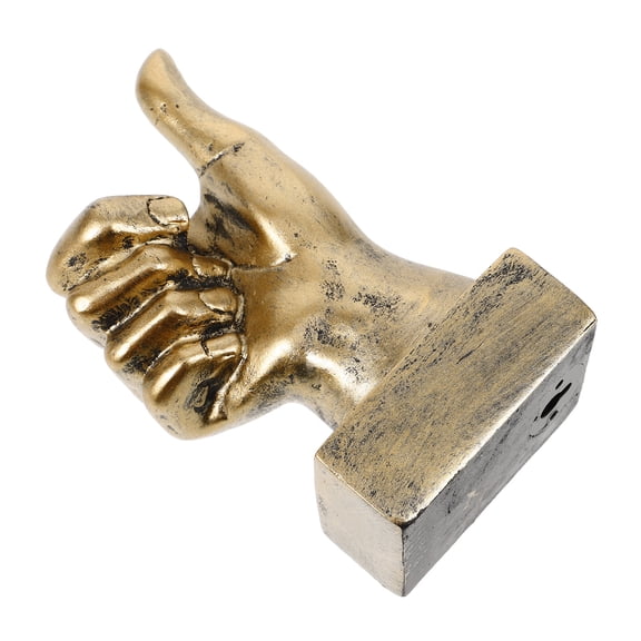 CIMAXIC Resin Hand Sculpture with Thumbs Up Gesture Golden Color Nordic Style Table Decor