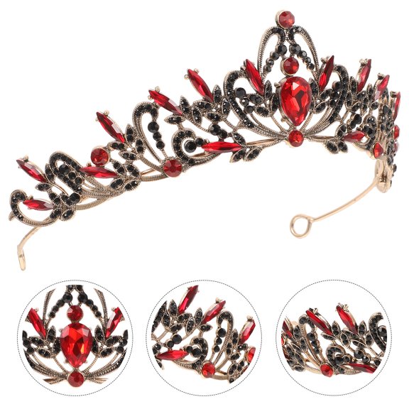CIMAXIC Elegant Bridal Rhinestone Headpiece Wedding Crown Multi Color Hair Ornament