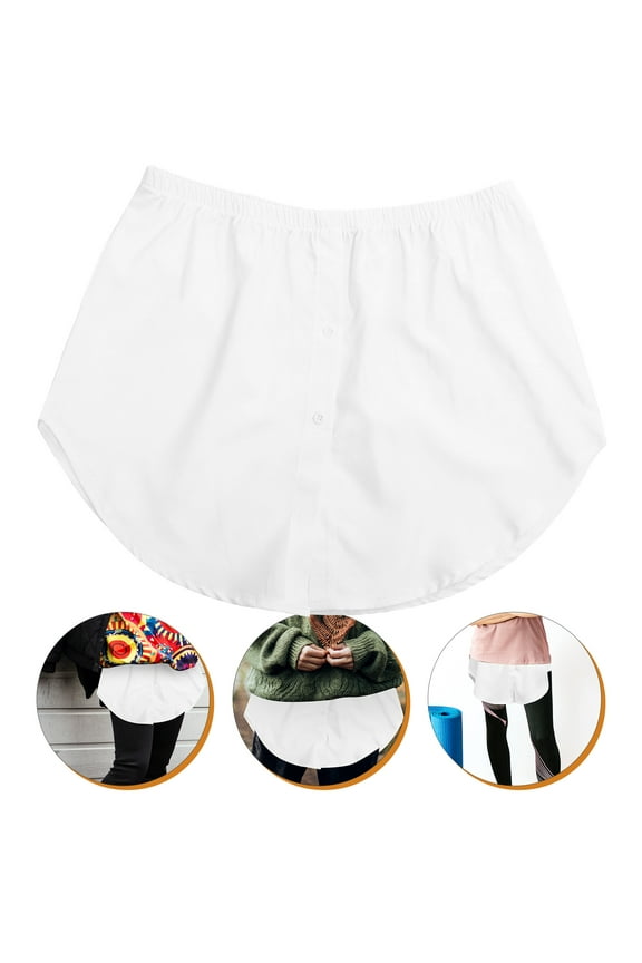 Shirt Extender for Women in White Polyester with Smooth Appearance 1 Piece