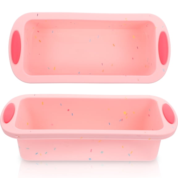 CIMAXIC Pink Silicone Toast Cooking Mold Flexible Loaf Pan Nonstick for Oven and Freezer