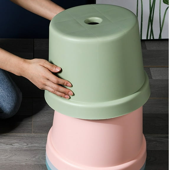 CIMAXIC Sitting Stools for Kids Plastic Stackable Bathroom Use Green 1Set