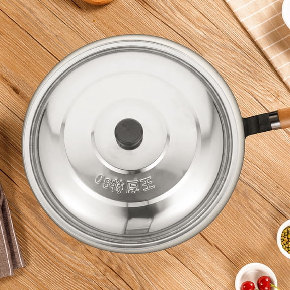 CIMAXIC Skillet Lid for Pot 1Pack Silver Round Stainless Steel Plastic for Home Kitchen Use