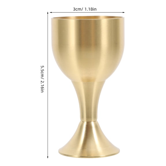 CIMAXIC Small Copper Goblet Golden for Home Use Decorative Function 1Pack