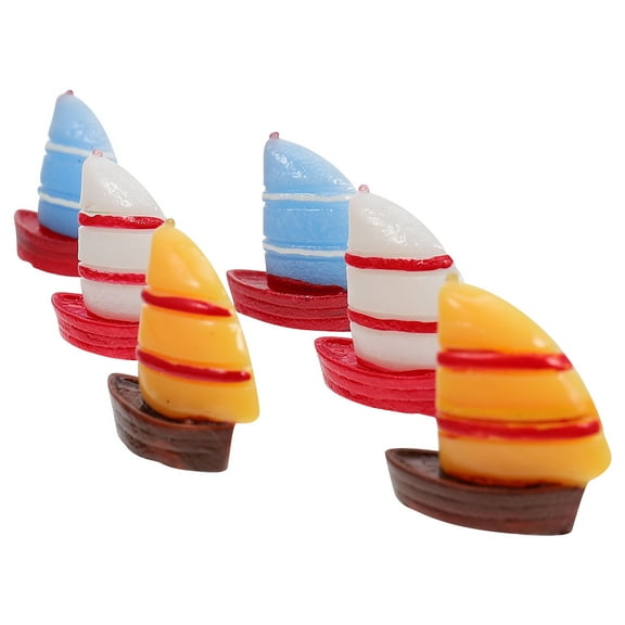 CIMAXIC Small Sailboat Decoration Resin Craft with Flat Base for Stable Display Indoor and Outdoor Use