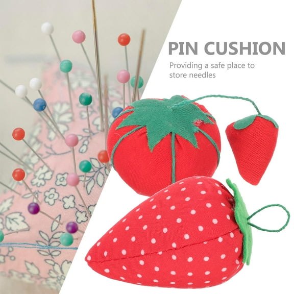 CIMAXIC Small Sewing Pin Holder Red Strawberry Shaped Practical Design for Family and Friends