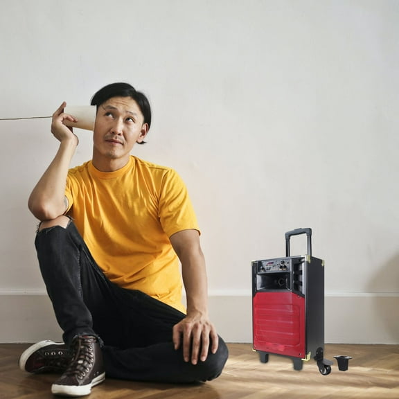 CIMAXIC Speaker Caster Wheels for Easy Movement of Speakers with Protective Mats Black Plastic 1 Set