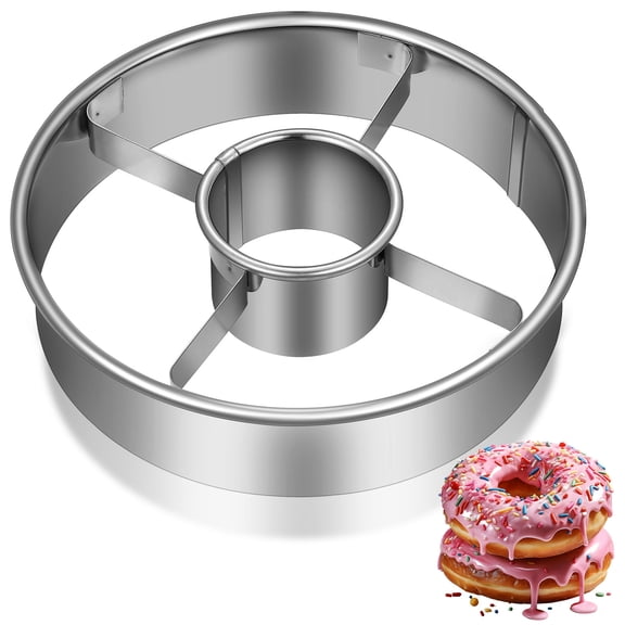 CIMAXIC Stainless Steel Donut Baking Mold Round Shape Cake Cutter for Easy Demoulding