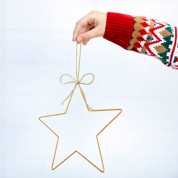 CIMAXIC Christmas Decor Metal Ornaments Star Shape Wire Frame 1Pack