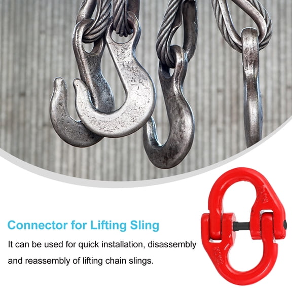 CIMAXIC Red Painted Steel Coupling Link Connector Fitting for Lifting Slings with 12000 lbs Working Load