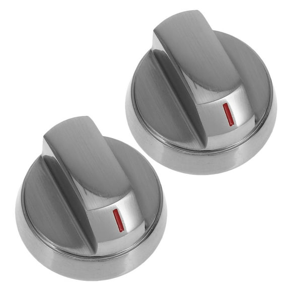 CIMAXIC Grill Knobs Replacement Universal Zinc Alloy Silver 2Pcs