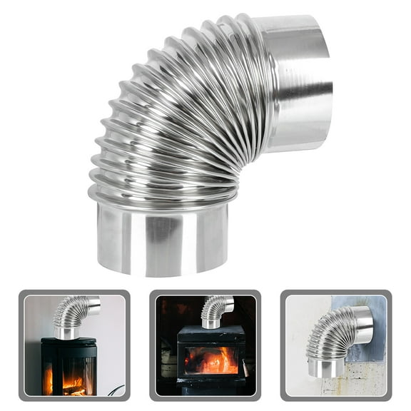 CIMAXIC Stove Chimney Pipe Elbow Chimney Flue Stainless Steel 1Pcs 5.1X5.1X2.4in