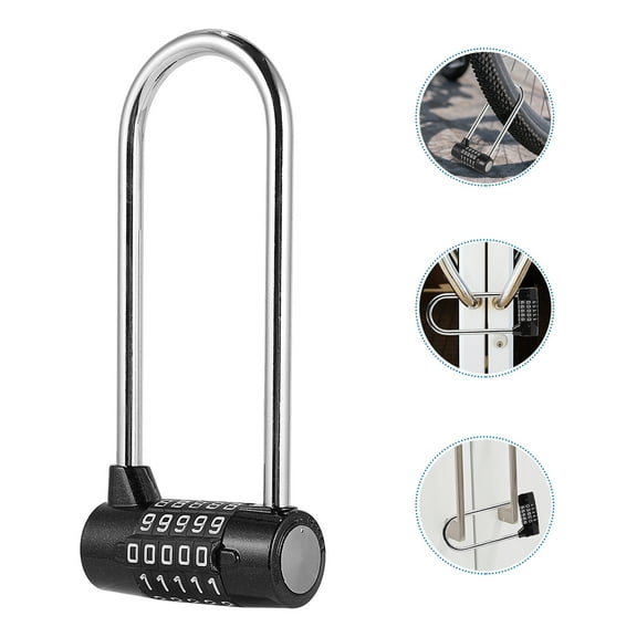 CIMAXIC Black U Shaped Password Lock Hanging Lock with 5 Digit Combination for Cabinets