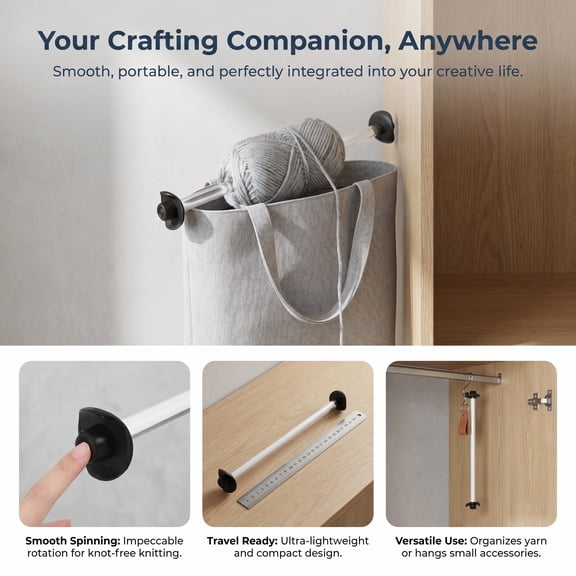 CIMAXIC Portable Acrylic Yarn Spinner for Home Use with Unique Travel Design